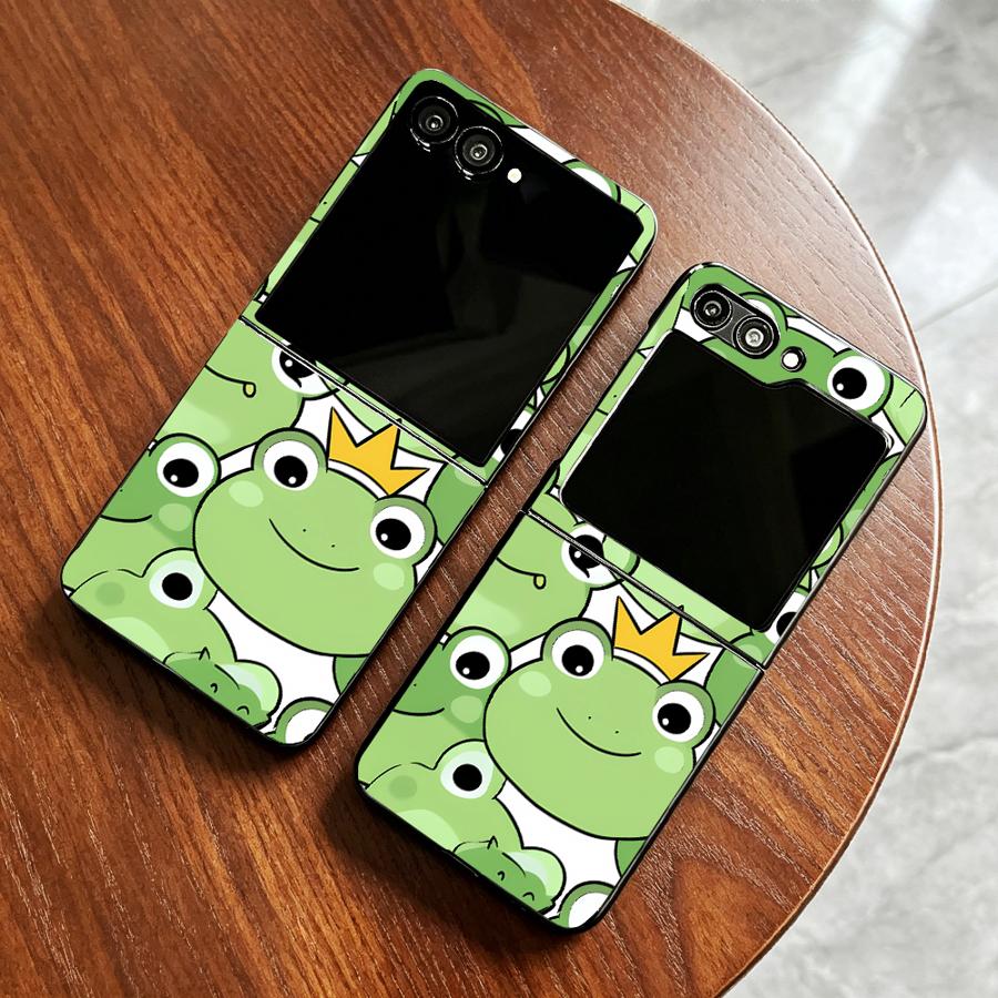 Phone Cases Z Flip 6 - เคสโทรศัพท์ลายกบแบบเต็มตัวสำหรับ Samsung Galaxy Z Flip 7