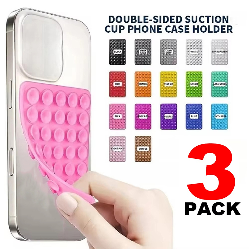 Phone Cases Rubber - เคสโทรศัพท์ซิลิโคนแบบสองด้านพร้อมแผ่นดูดซิลิโคนแบบถอดได้ ชุดคู่แผ่นดูดซิลิโคน