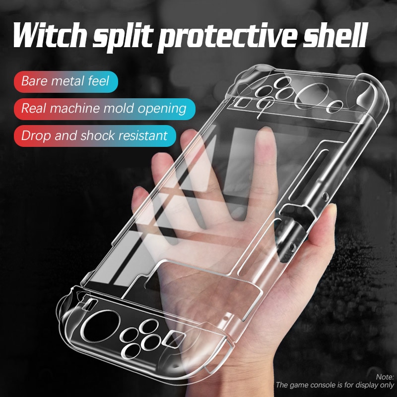 Transparent Thin Case - เหมาะสำหรับนินเทนโดสวิตช์เคสป้องกันพีซีแบบโปร่งใสสูง ด้ามจับคอนโซลเกม แพ็คเกจเต็มรูปแบบ ป้องกันแบบแยกส่วนบางเฉียบ