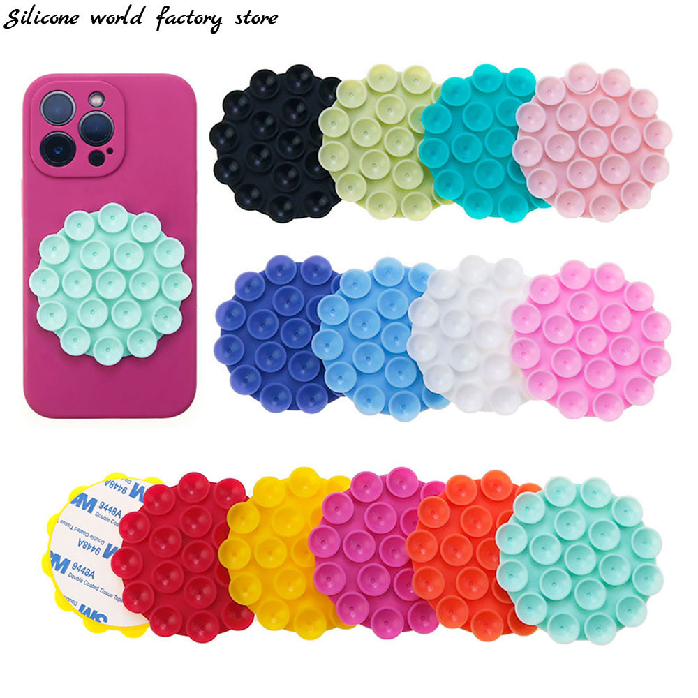 Phone Cases Rubber - ซิลิโคนโลกรอบถ้วยดูดซิลิโคนโทรศัพท์มือถือวงเล็บยึดรถติดตั้งผู้ถือเคสโทรศัพท์ Anti-SLIP Stand FIXED Pad