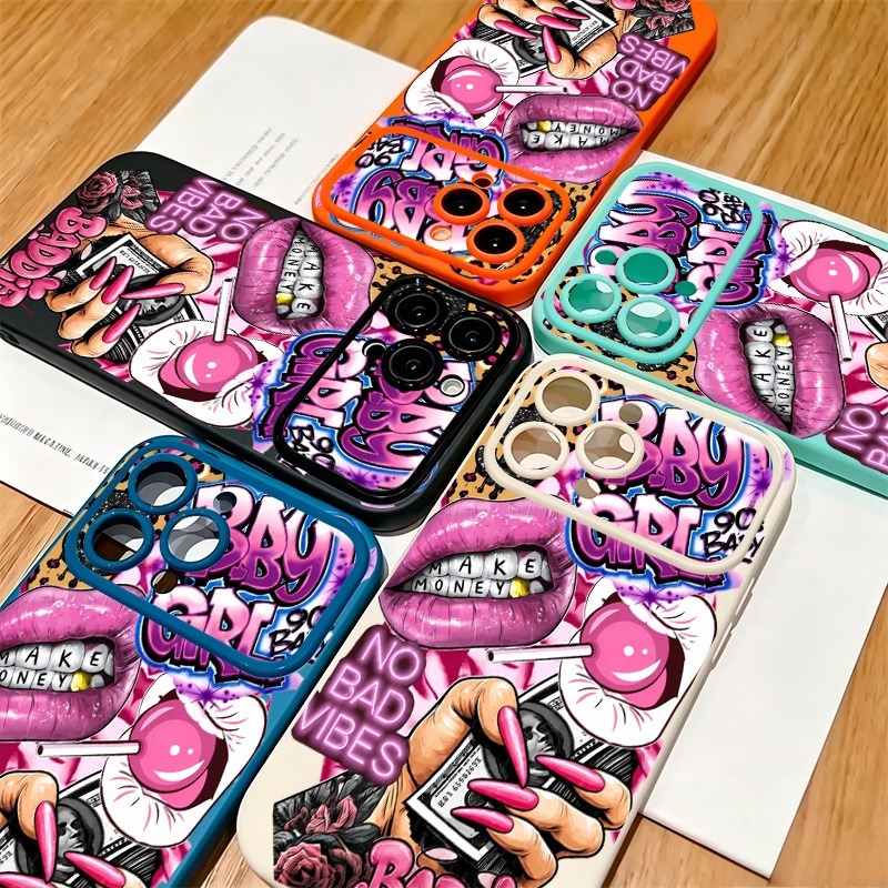 เคสโทรศัพท์ลายกราฟฟิตี้รูปปากส - Phone Cases Iphone 16 บทวิจารณ์และราคา