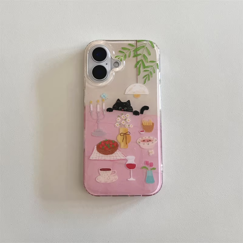 เคสโทรศัพท์ลายการ์ตูนแมวดำน่าร - Phone Cases Cool Girl บทวิจารณ์และราคา